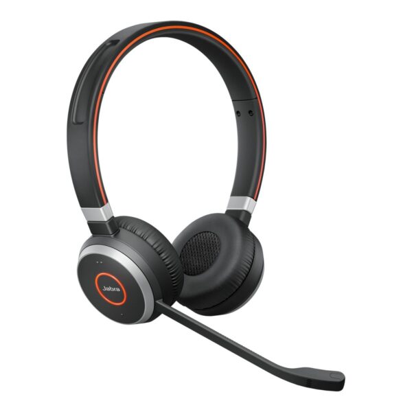 Jabra Evolve 65 MS Stereo - Casque sans fil avec micro anti-bruit, design élégant et confortable.