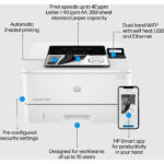 HP LaserJet Pro 4003dn Monochrome – Vue avant de l’imprimante