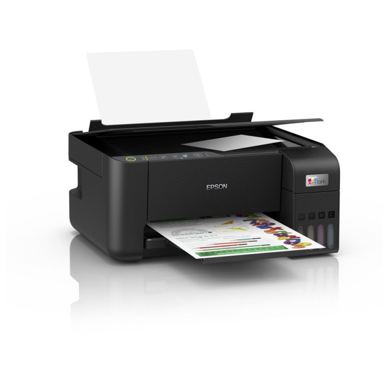 Imprimante Epson L3250 avec réservoir d’encre et connectivité Wi-Fi Direct.