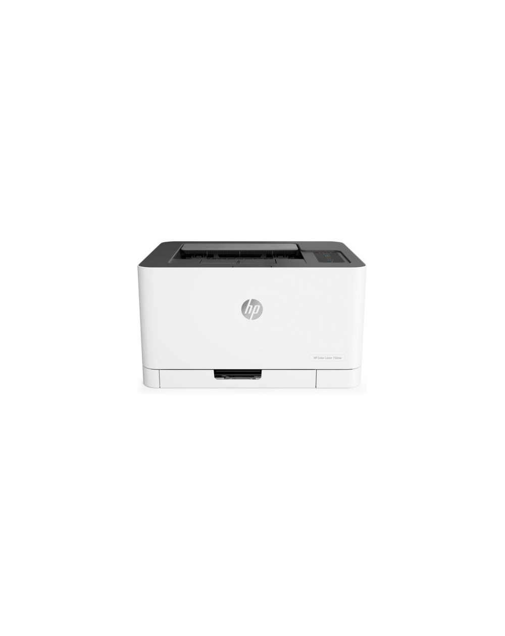 Imprimante laser couleur HP 150nw en fonctionnement, imprimant une page couleur vive et de qualité.