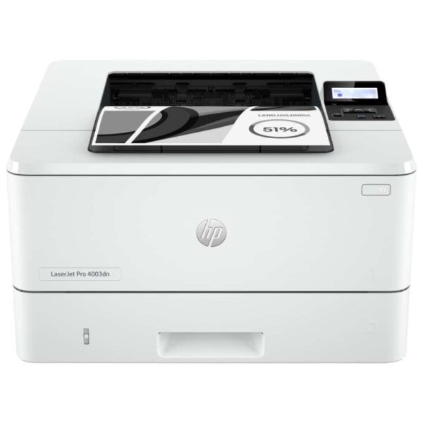 HP LaserJet Pro 4003dn Monochrome – Vue avant de l’imprimante