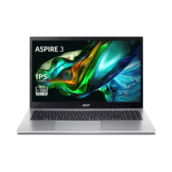 Ordinateur portable Acer Aspire 3 15 affichant son écran lumineux Full HD.