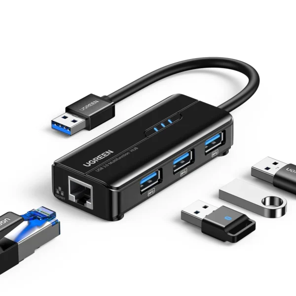 Adaptateur USB 4 en 1 RJ45 Ugreen 20265 avec ports Ethernet et USB 3.0