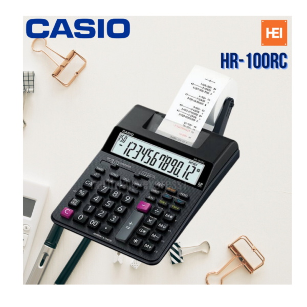 Calculatrice Casio HR-100RC-BK-DC vue frontale