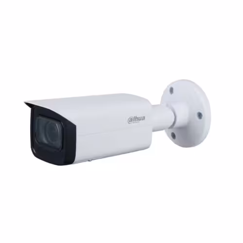Caméra Dahua 5M IP DH-IPC-HFW2541TP-ZS-27135 en gros plan, avec objectif motorisé et design robuste.