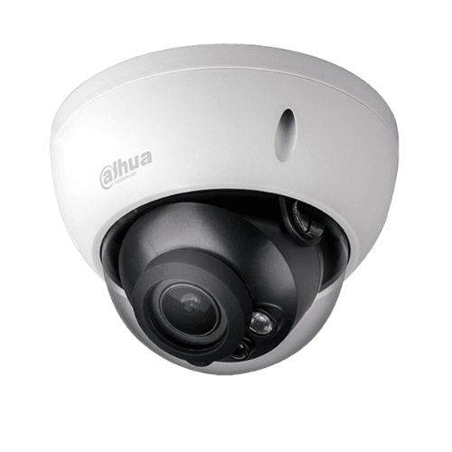 Caméra de surveillance Dahua 5M IPC-HDBW2541R-ZAS VF Dome vue de face, design élégant et compact.