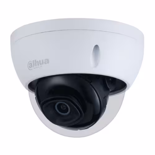Vue de face de la caméra IP Dahua 4MP IPC-HDBW1431E-0280B Dôme, design élégant et compact pour une sécurité optimale.