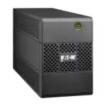 Vue avant de l’onduleur Eaton 5E 500 VA montrant son design compact et ses prises de sortie.