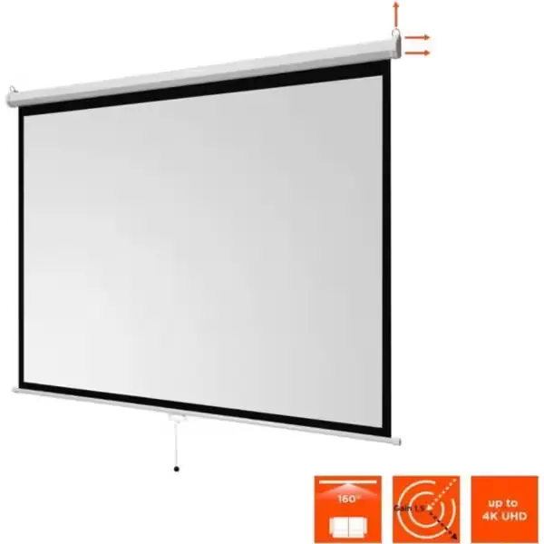 Écran de projection manuel mural 200x200