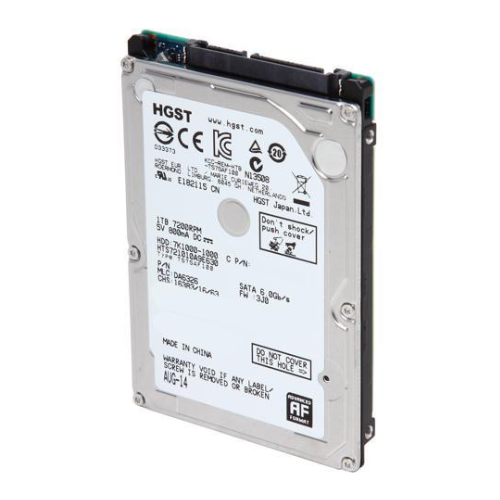 Disque dur HGST Travelstar 7K1000 1 To SATA III vue avant avec logo