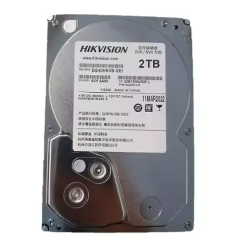 Vue de face du disque dur HIKVISION DS20HKVS-VX1 2 To, format 3.5 pouces.