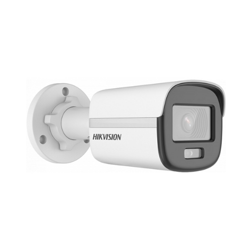 Caméra Hikvision DS-2CD1027G0-L installée sur un mur extérieur – Résistante aux intempéries.