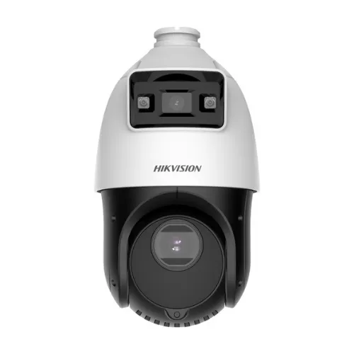 Vue de la caméra HIKVISION DS-2SE4C425MWG-E(14F0) installée en extérieur