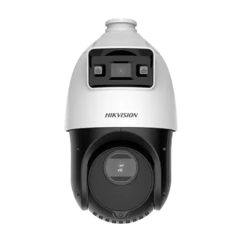 Vue de la caméra HIKVISION DS-2SE4C425MWG-E(14F0) installée en extérieur
