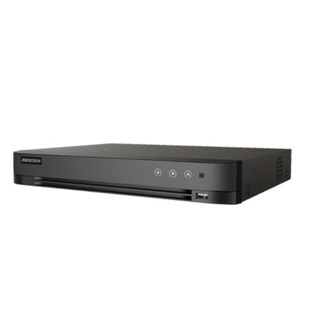 HIKVISION DVR IDS-7208HQHI-M1E(C) HIKVISION DVR IDS-7208HQHI-M1/E(C) vue avant avec ports HDMI et VGA visibles