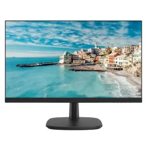 Écran HIKVISION DS-D5024FN LED 23,8″ noir, vue frontale avec un design moderne et épuré.