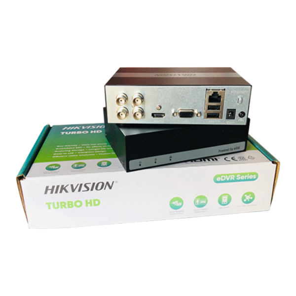 Enregistreur vidéo numérique HIKVISION EDVR DS-E08HGHI-B avec stockage ESSD de 512 Go, modèle compact pour surveillance.