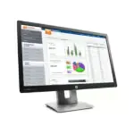 Connectique complète du HP EliteDisplay E232 – HDMI, DisplayPort, VGA.
