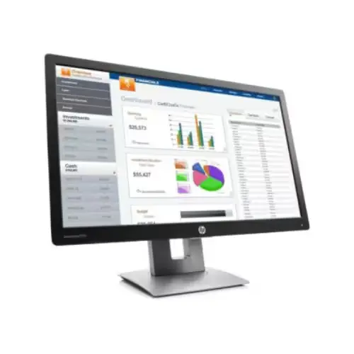 Connectique complète du HP EliteDisplay E232 – HDMI, DisplayPort, VGA.