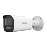 Vue avant de la caméra Hikvision DS-2CD1643G2-LIZU avec son boîtier robuste pour intérieur et extérieur.