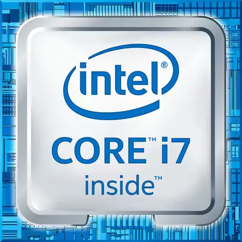 Processeur Intel Core i7-9700K 3,6 GHz sur fond neutre, avec vue claire des détails du design.