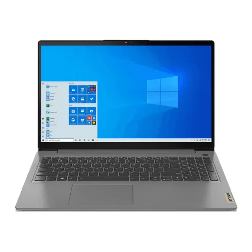 Ordinateur portable Lenovo IdeaPad 3 15ITL6 ouvert sur un bureau moderne.