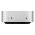 Vue de face du Mac mini M4, design minimaliste et élégant.