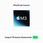 Gros plan sur la puce M3 du MacBook Air 2024.