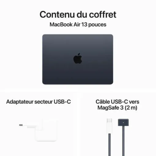 MacBook Air M3 2024 fermé, montrant sa finesse et sa légèreté.