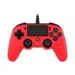 Vue détaillée de la manette filaire Nacon Rouge pour PS4.