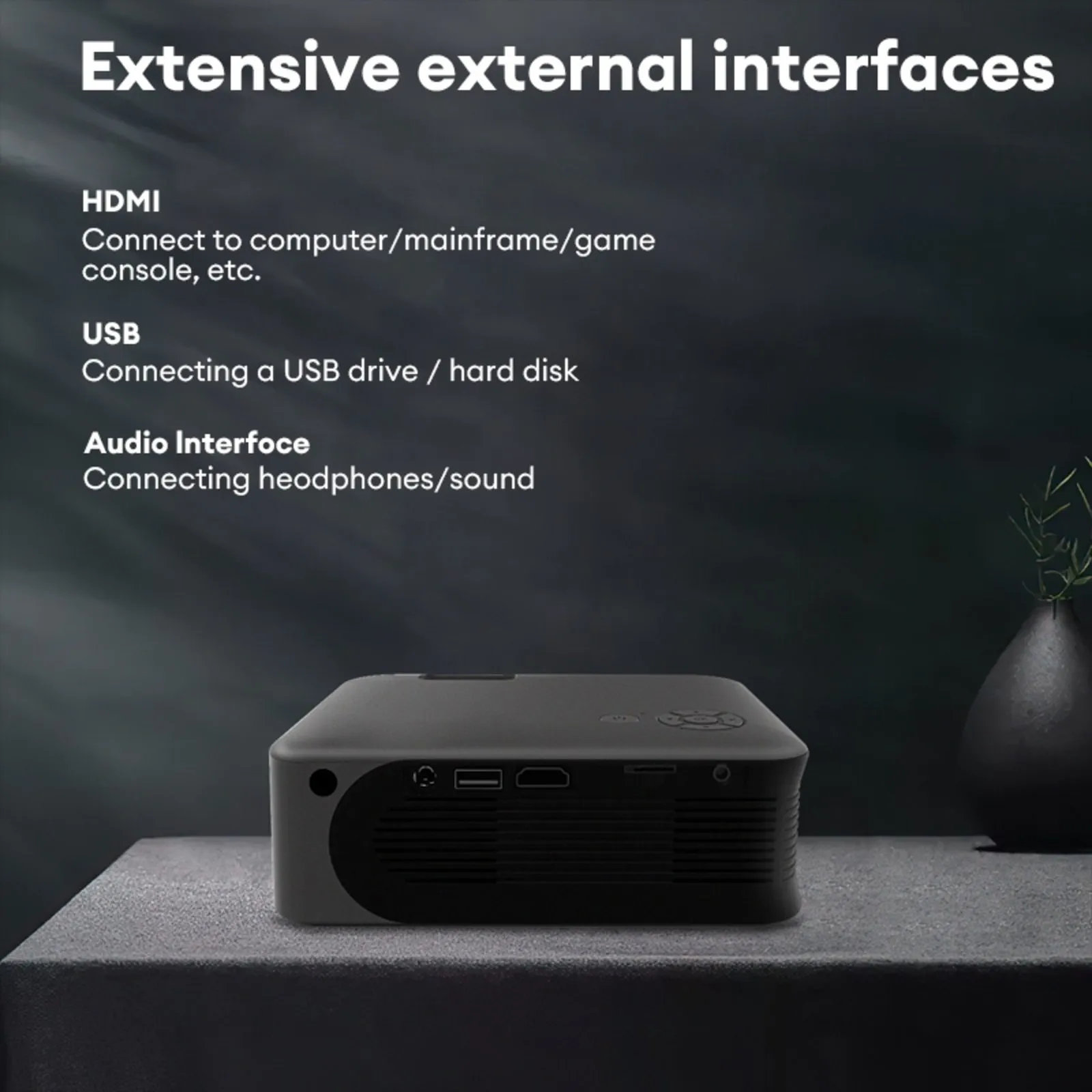 Connexions HDMI et USB du projecteur DELI VS6002