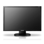 Moniteur Samsung 2443BW installé sur un bureau avec un ordinateur portable