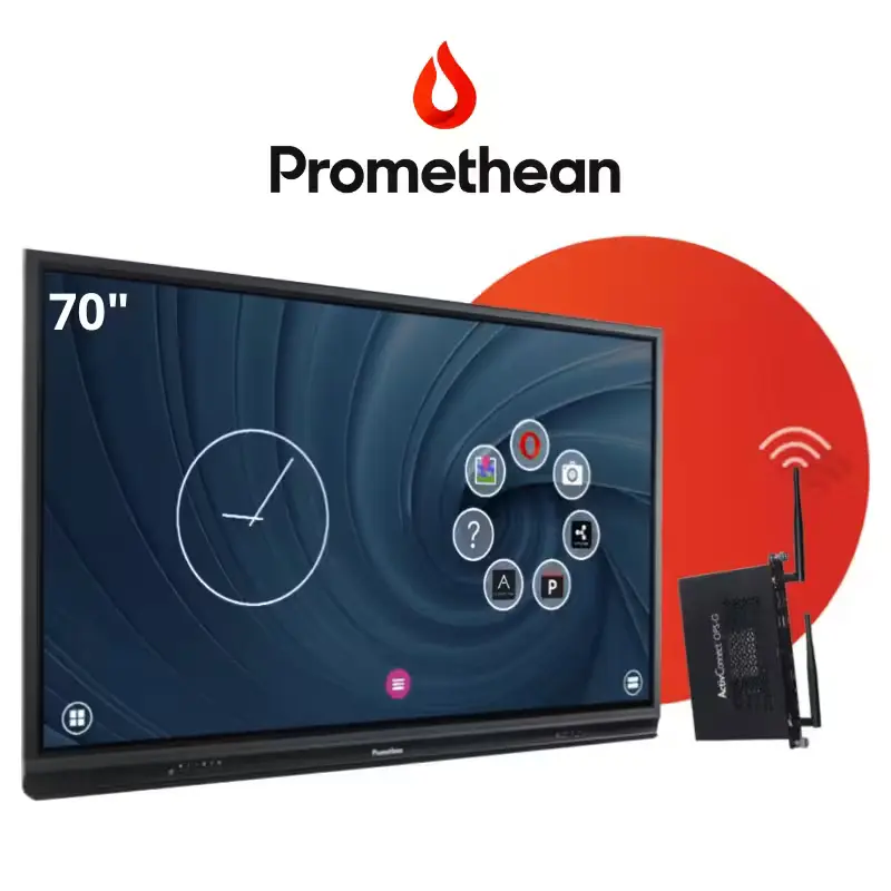 Écran interactif Promethean AP5-70 ActivPanel affichant une interface pédagogique intuitive en Ultra HD 4K
