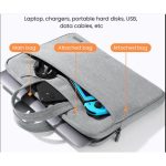 Compartiment pratique pour ranger chargeur, souris et documents dans la sacoche Ugreen 50337.