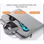 Compartiment pratique pour ranger chargeur, souris et documents dans la sacoche Ugreen 50337.