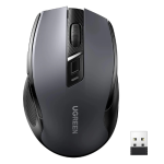 Gros plan de la souris Ugreen noire avec design ergonomique