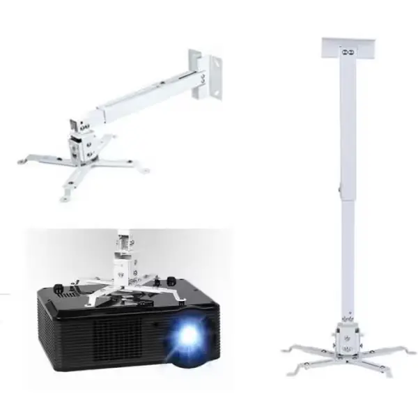 Support vidéoprojecteur plafonnier réglable vue frontale