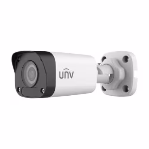 Caméra IP UNIVIEW 5M UV-IPC2125LB-SF40-A Bullet vue avant avec un design compact.