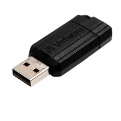 VERBATIM CLE USB PinStripe 16GB Clé USB Verbatim PinStripe 16GB avec design noir élégant et mécanisme coulissant.