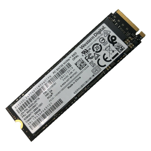 Performances du SSD Western Digital NVMe 256GB affichées sur un benchmark