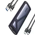 Boîtier Ugreen NVMe M2 avec port USB-C et LED d’indication.