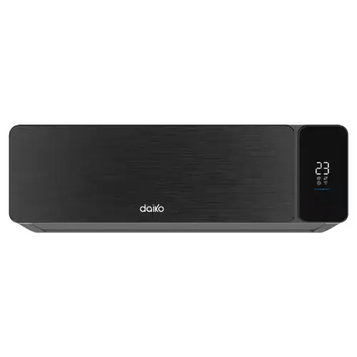 Climatiseur Split Mural Smart WIFI Inverter 24000 BTU installé sur un mur, couleur gris foncé.