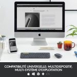 Gros plan sur les touches du Logitech K380, design ergonomique.