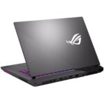 Vue avant ASUS ROG Strix G15 avec clavier RGB allumé