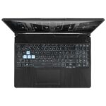 Vue latérale du ASUS TUF Gaming F15 montrant son design fin et élégant