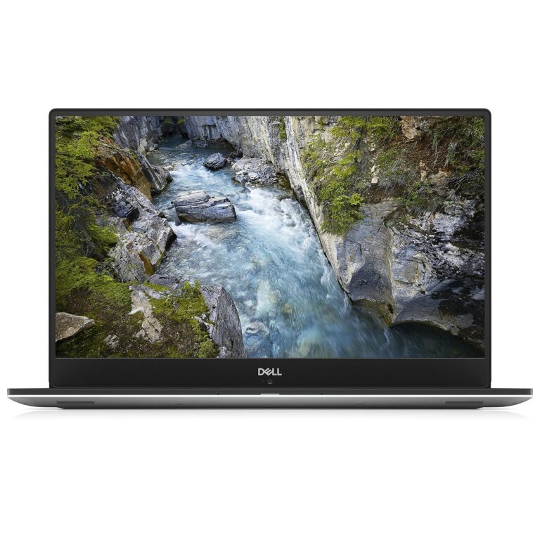 Vue avant du DELL XPS 9570 avec écran FHD allumé