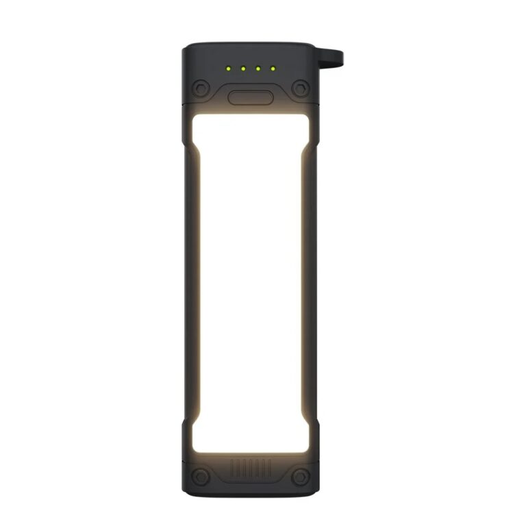 Vue avant de la Goui TORCH Power Bank avec torche LED allumée