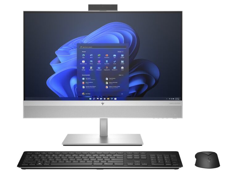 Vue frontale du HP Desktop avec écran FHD