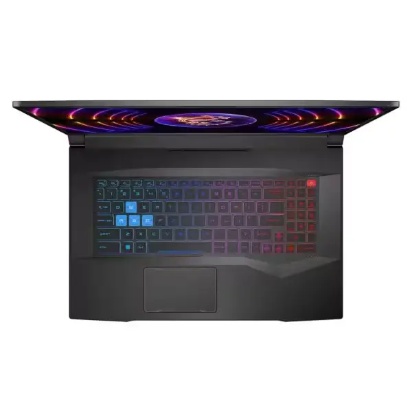 MSI Pulse 17 affiché de face sur bureau gaming