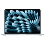 Vue de face du MacBook Air 13" M4 Bleu Ciel – écran allumé